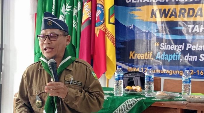 Ahmad Syafi'i saat paparan materi Kemuhammadiyahan pada Jaya Melati 1 Kwarda Bojonegoro